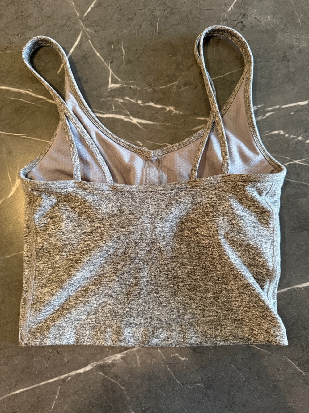 Vuori Gray Double-Strap Crop Tank - Picture 2 of 3